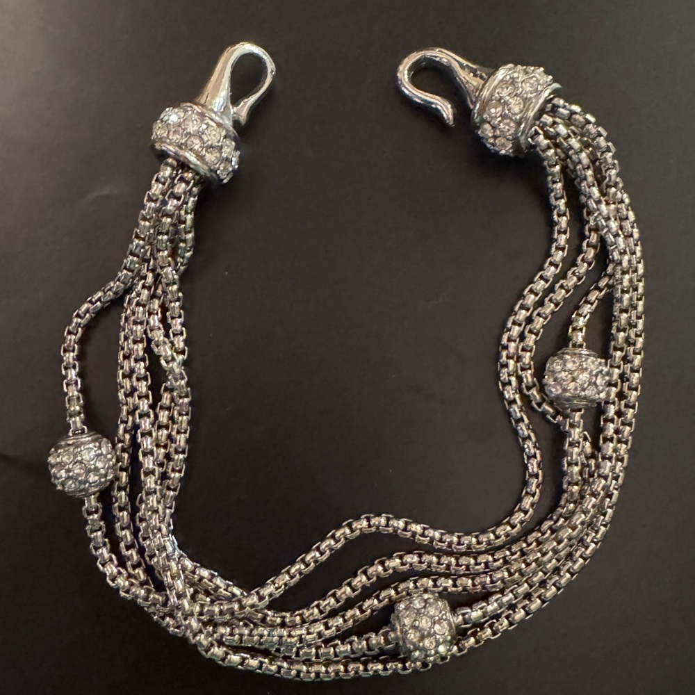 Silver Multi-Strand Chain Bracelet
